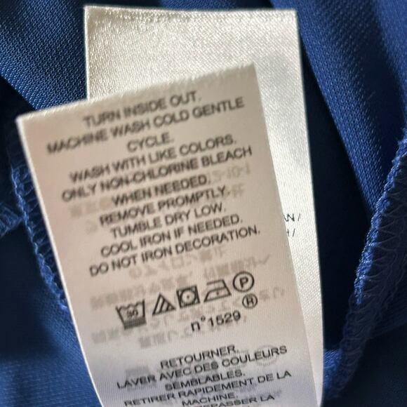 RALPH LAUREN Women’s Blue Sleeveless Fit & Flare Jersey Dress Round Neck Sz. 16 - Picture 12 of 16